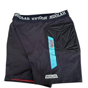 Moolah Kicks Women's Black Padded Compression Shorts Active Elastic Sz L NWT